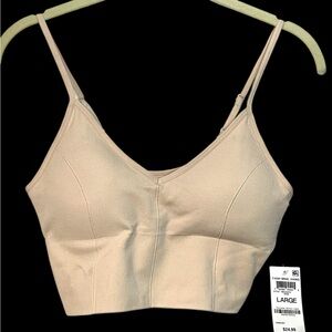 New stretchy tan ribbed bralette